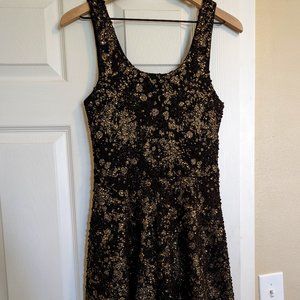 Black & Gold Evelyn Party Dress